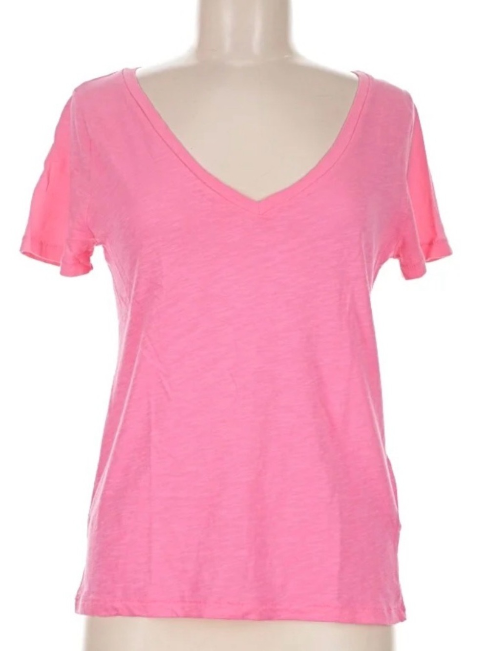 J. Crew Pink V-Neck Short Sleeve Tee